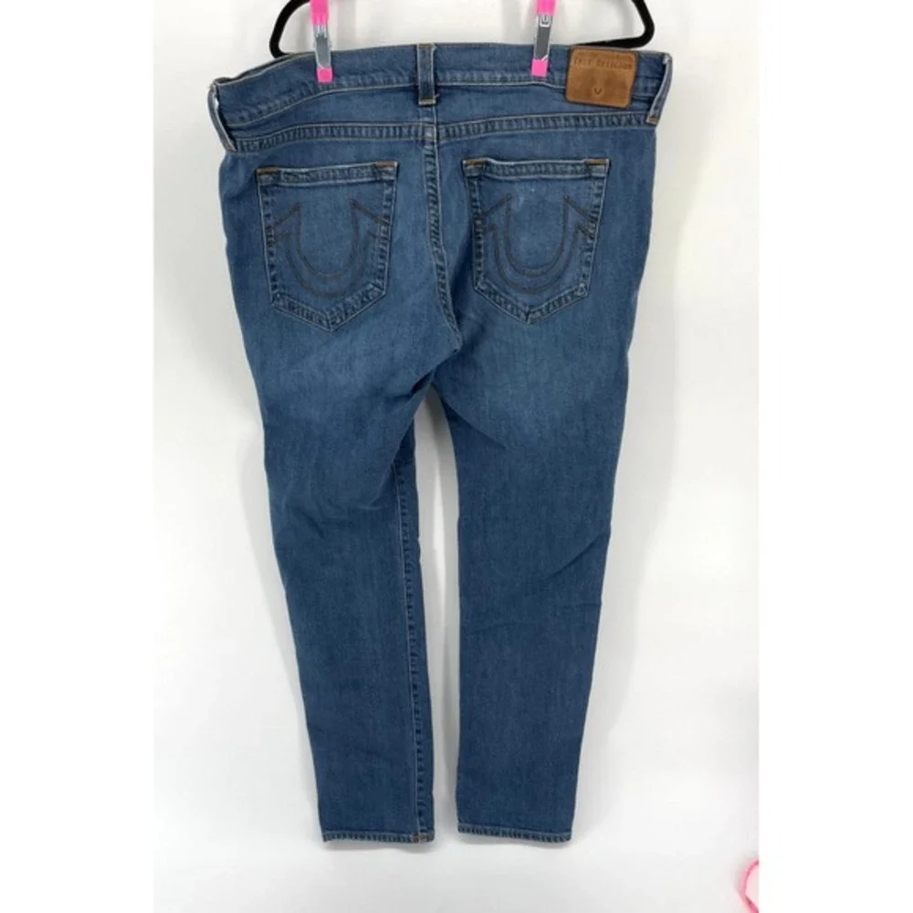 True Religion Straight Leg Jeans Mens 42 Button Fly Blue Denim Casual Preppy‎